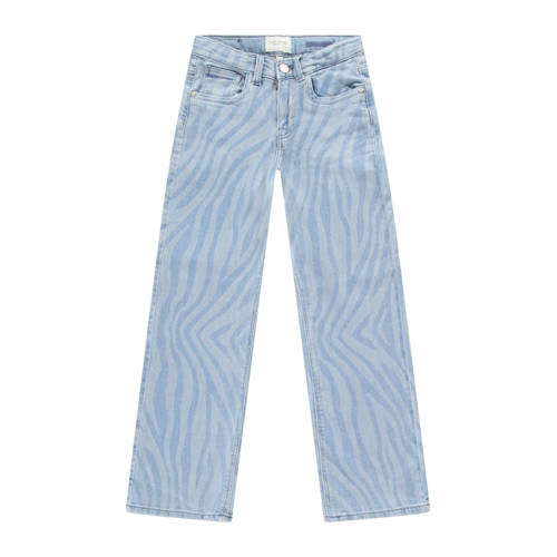 Cars loose fit jeans met zebraprint light blue denim Blauw Zebraprint - maat 146 afbeelding