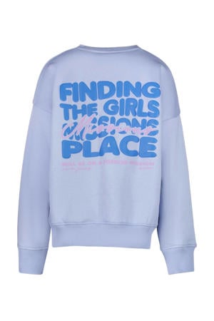 sweater met backprint blauw