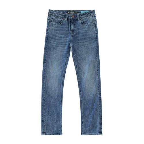Cars waist loose fit jeans medium blue denim Blauw Effen - maat 140 afbeelding