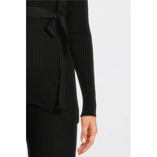 LOVE2WAIT zwangerschaps longsleeve zwart Dames Acryl Ronde hals Effen - maat 36-38 afbeelding