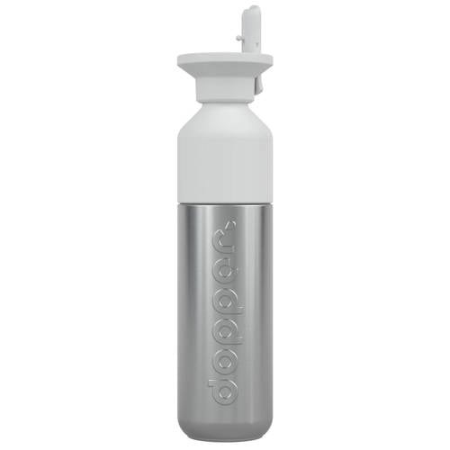 Dopper Steel Drinkfles x Flip Straw - Stainless Steel - 490 ml Waterfles Zilver afbeelding