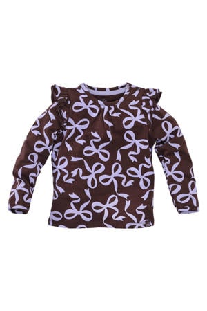 longsleeve Amelle bruin/paars