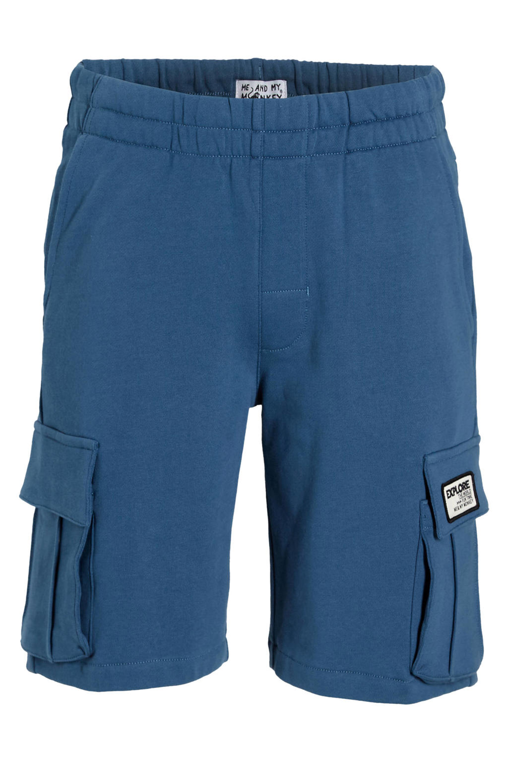 Blauwe jongens Me & My Monkey sweatshort van katoen met regular waist en elastische tailleband