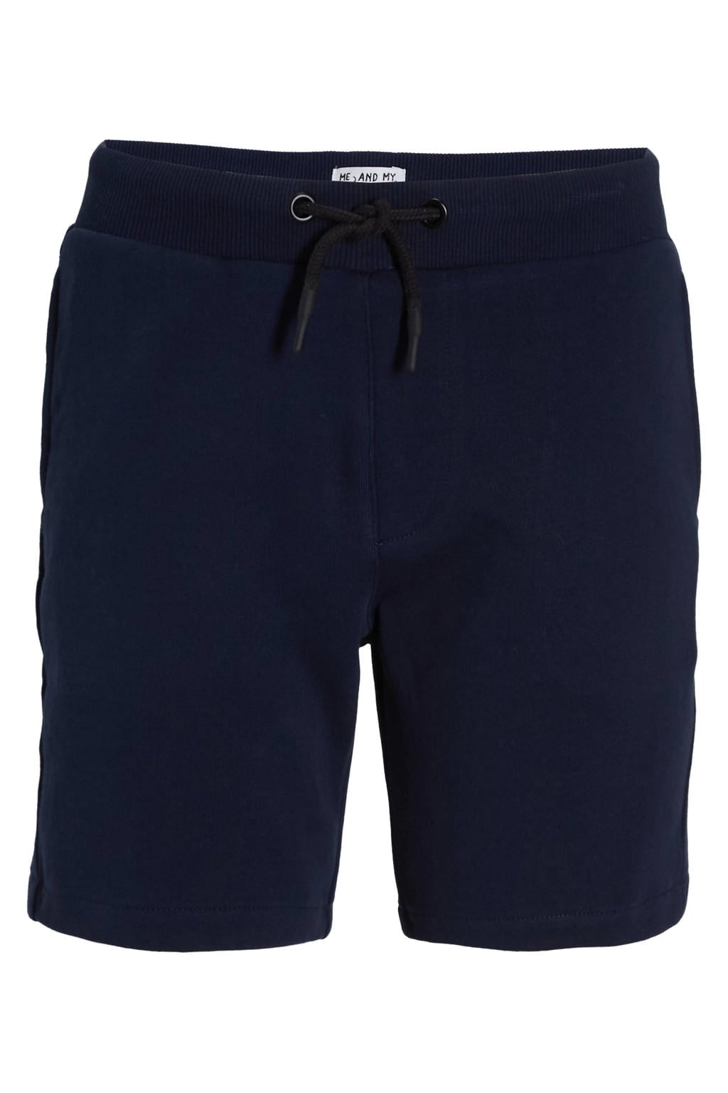 Donkerblauwe jongens Me & My Monkey sweatshort met regular fit, regular waist en elastische tailleband met koord