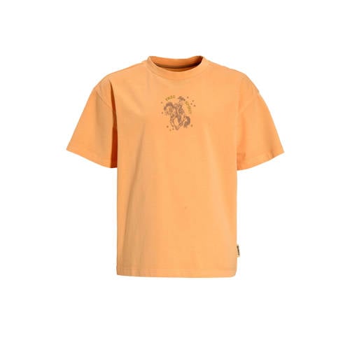 Me & My Monkey T-shirt met backprint oranje Meisjes Katoen Ronde hals Backprint - maat 134/140 afbeelding
