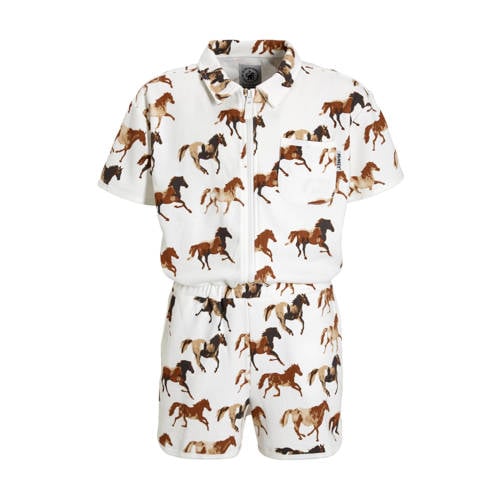 Me & My Monkey playsuit bruin Meisjes Katoen Klassieke kraag All over print - maat 158/164 afbeelding
