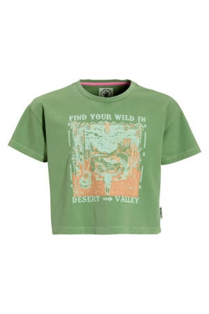 boxy T-shirt Honey groen