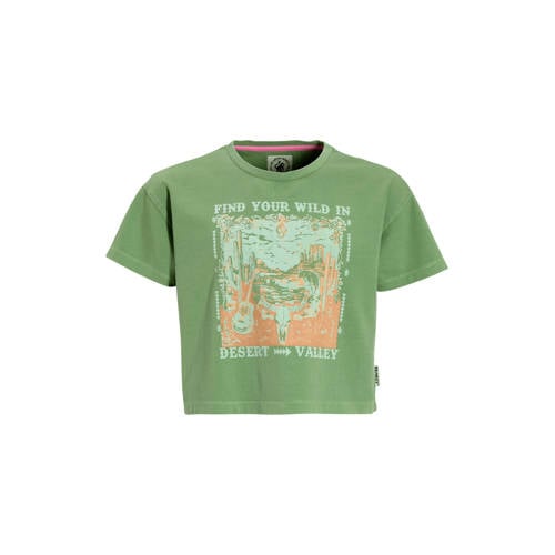Me & My Monkey T-shirt groen Meisjes Katoen Ronde hals Printopdruk - maat 134/140 afbeelding