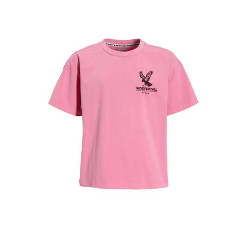 Me & My Monkey T-shirt met backprint roze Meisjes Katoen Ronde hals Backprint - maat 170/176 afbeelding
