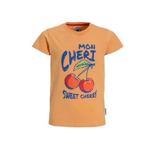 Me & My Monkey T-shirt met backprint oranje Meisjes Katoen Ronde hals Backprint - maat 122/128 afbeelding