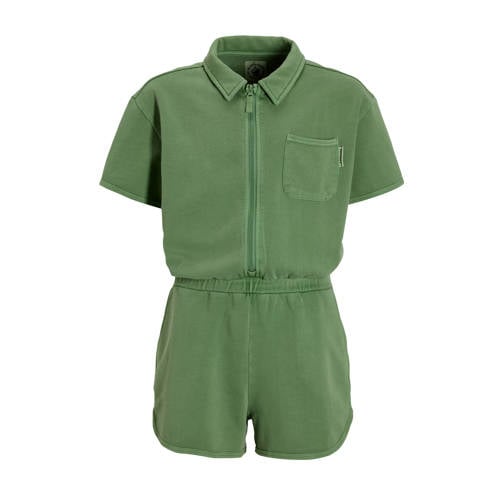 Me & My Monkey playsuit groen Meisjes Katoen Klassieke kraag Effen - maat 146/152 afbeelding