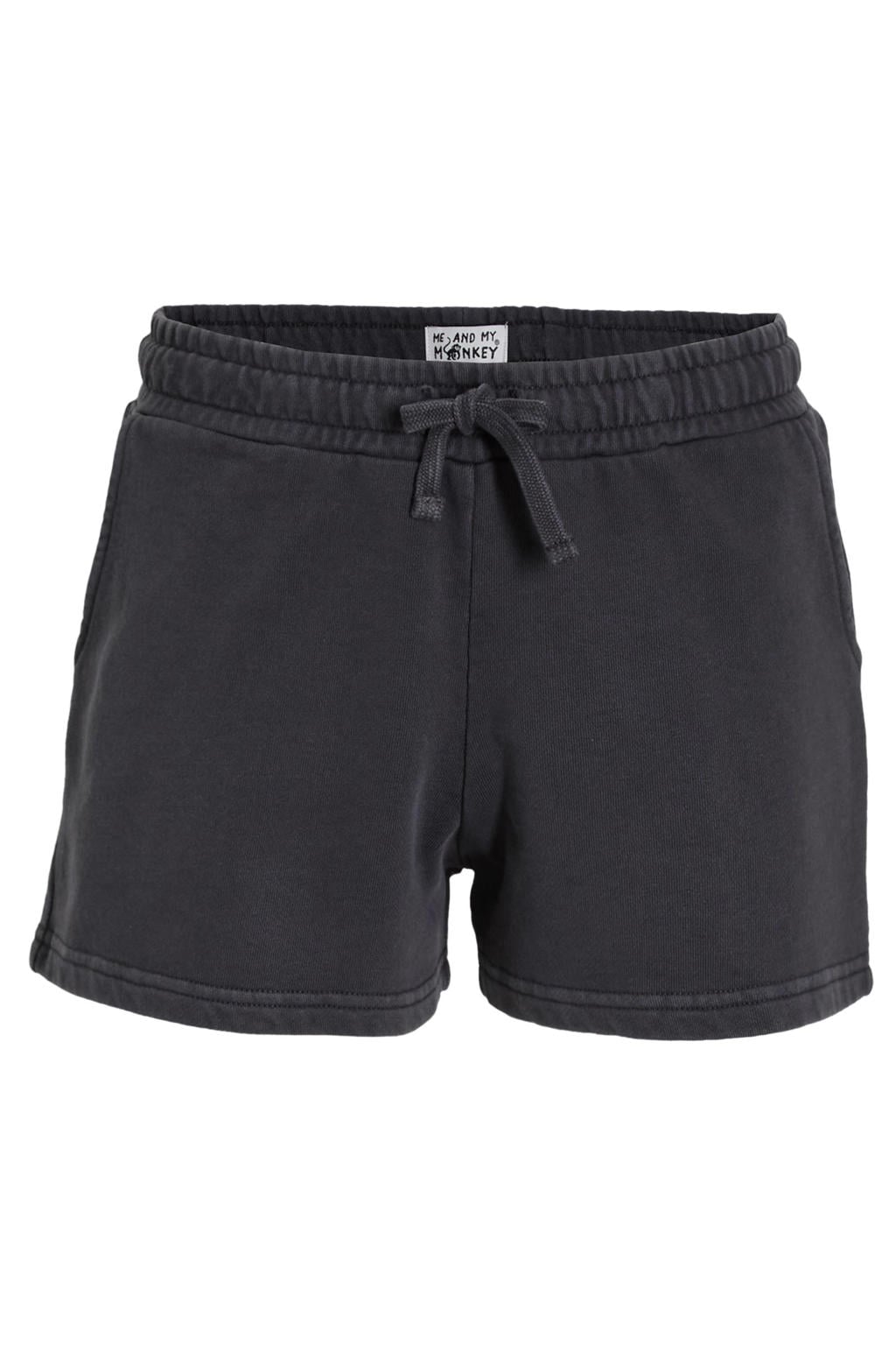 Antraciete meisjes Me & My Monkey regular sweatshort van katoen met elastische tailleband met koord