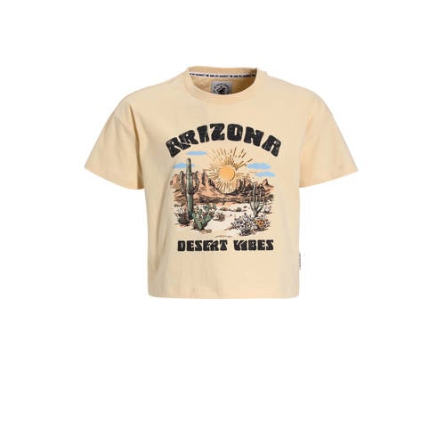 Me & My Monkey T-shirt ecru Meisjes Katoen Ronde hals Printopdruk - maat 110/116 afbeelding