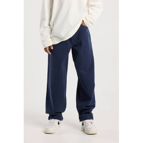 America Today waist straight leg jeans dark blue denim Blauw Effen - maat 122/128 afbeelding