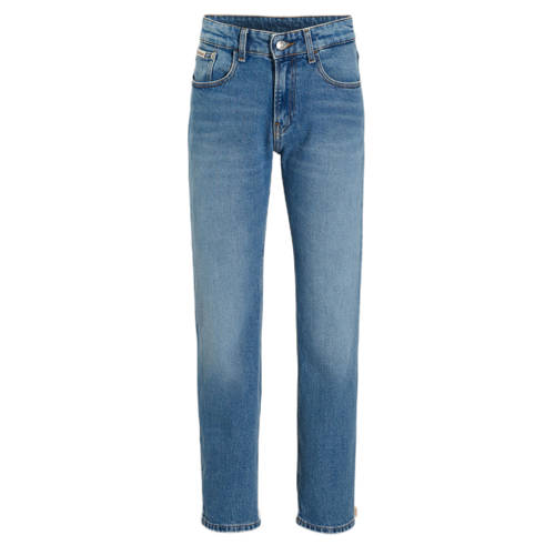 Calvin Klein straight leg straight leg jeans medium blue denim Blauw Effen - maat 140 afbeelding