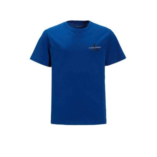 Calvin Klein T-shirt blauw Jongens/Meisjes Katoen Ronde hals Effen - maat 128 afbeelding