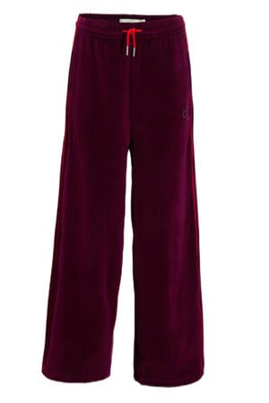 fluwelen Wide leg casual broek paars