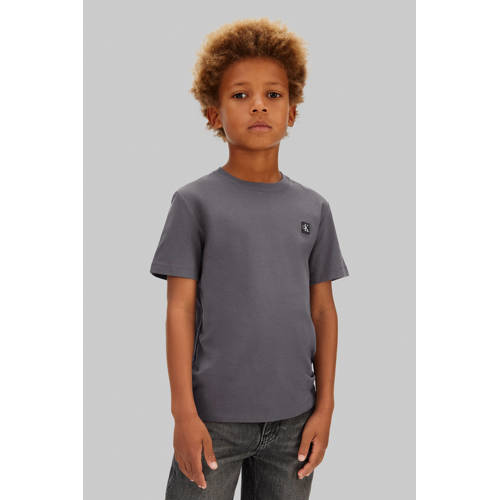 Calvin Klein T-shirt donkergrijs Jongens/Meisjes Katoen Ronde hals Effen - maat 104 afbeelding