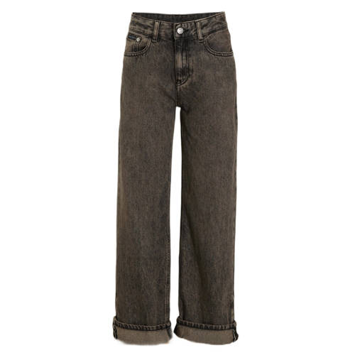 Calvin Klein Loose fit high waist loose fit jeans black denim Zwart Effen - maat 176 afbeelding