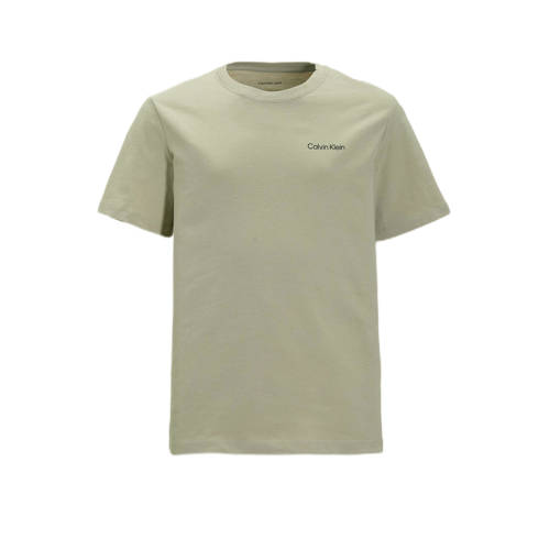 Calvin Klein T-shirt zand Beige Jongens/Meisjes Katoen Ronde hals Effen - maat 140 afbeelding