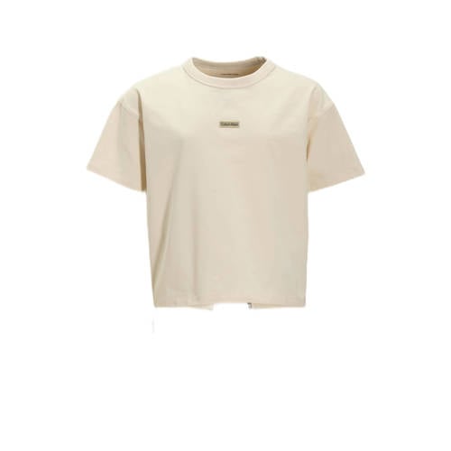 Calvin Klein T-shirt grijs Meisjes Stretchkatoen Ronde hals Effen - maat 140 afbeelding