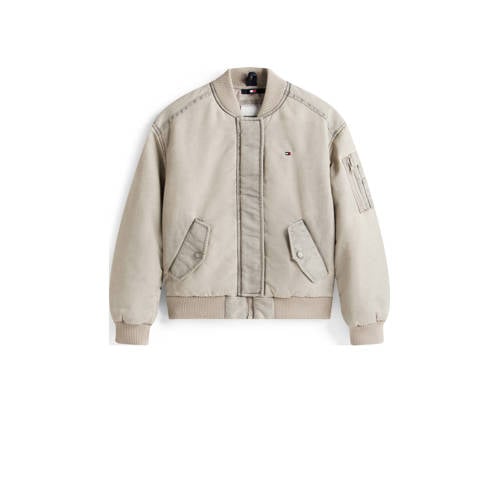 Tommy Hilfiger bomberjack herfst winter beige Jas Meisjes Nylon Ronde hals - maat 164 afbeelding