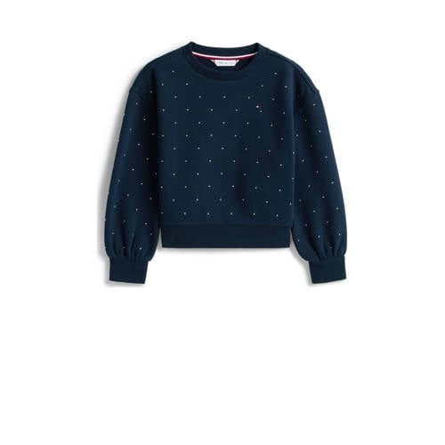 Tommy Hilfiger sweater met stippen donkerblauw Stip - maat 128 afbeelding