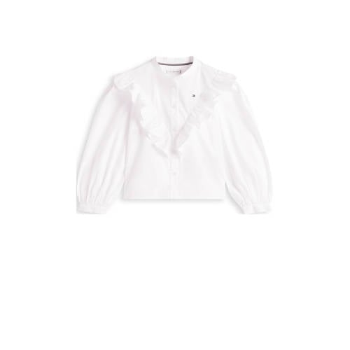 Tommy Hilfiger blouse wit Meisjes Katoen Ronde hals Effen - maat 122 afbeelding