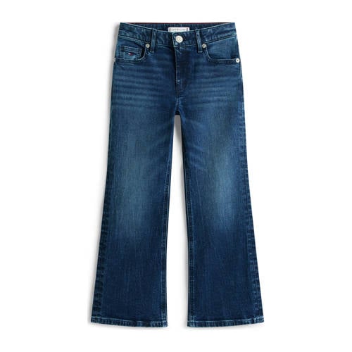 Tommy Hilfiger flared flared jeans dark blue denim Blauw Meisjes Stretchdenim - maat 152 afbeelding