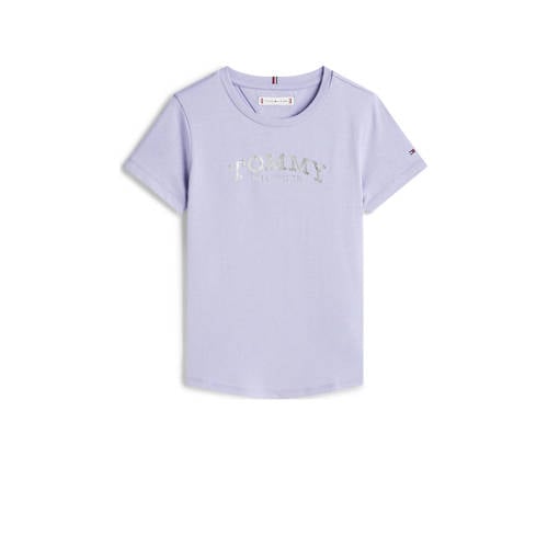 Tommy Hilfiger T-shirt lichtblauw Meisjes Katoen Ronde hals Logo - maat 152 afbeelding