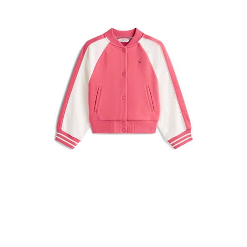 Tommy Hilfiger sweatvest roze Meisjes Katoen Ronde hals Meerkleurig