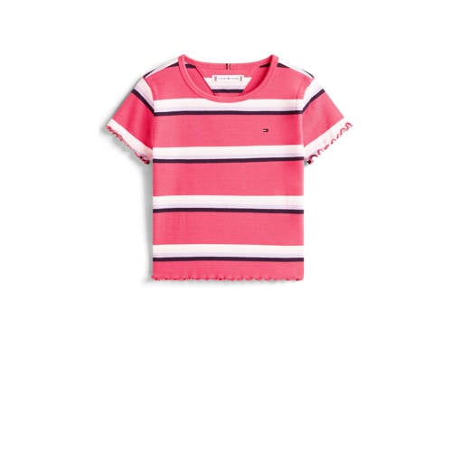 Tommy Hilfiger T-shirt rib gebreid Roze Meisjes Stretchkatoen Ronde hals - maat 116 afbeelding