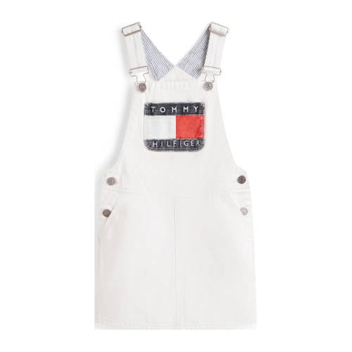 Tommy Hilfiger denim spijkerjurk wit Effen - maat 140 afbeelding