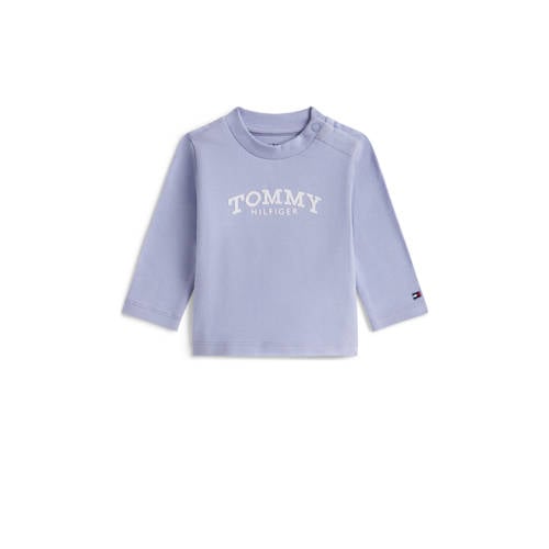 Tommy Hilfiger longsleeve lichtblauw Jongens/Meisjes Stretchkatoen Ronde hals