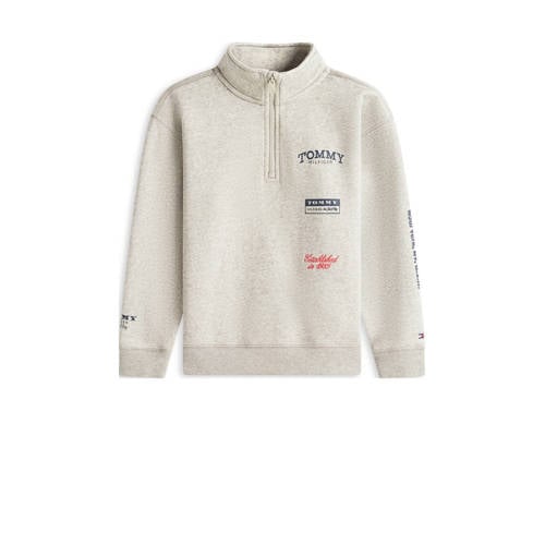Tommy Hilfiger sweater met backprint grijs Backprint - maat 164 afbeelding
