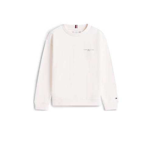 Tommy Hilfiger sweater wit Jongens/Meisjes Katoen Ronde hals Effen - maat 128 afbeelding