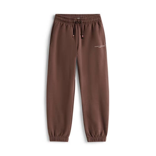 Tommy Hilfiger joggingbroek donkerbruin Jongens/Meisjes Katoen Logo - maat 164 afbeelding