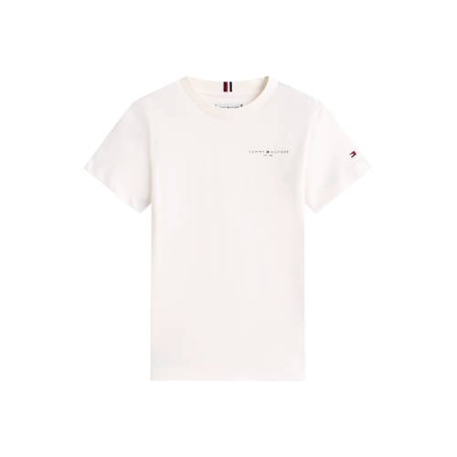 Tommy Hilfiger kids T-shirt wit Jongens/Meisjes Katoen Ronde hals Logo - maat 92 afbeelding