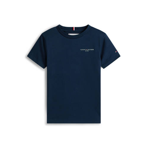 Tommy Hilfiger T-shirt Blauw Jongens/Meisjes Katoen Ronde hals Logo - maat 98 afbeelding