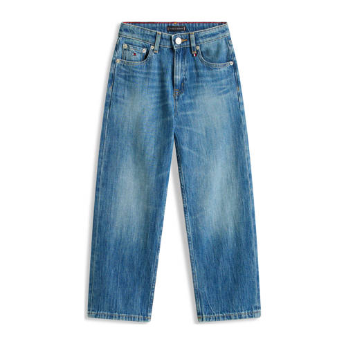 Tommy Hilfiger Relaxed straight leg jeans medium blue denim Blauw Effen - maat 140 afbeelding