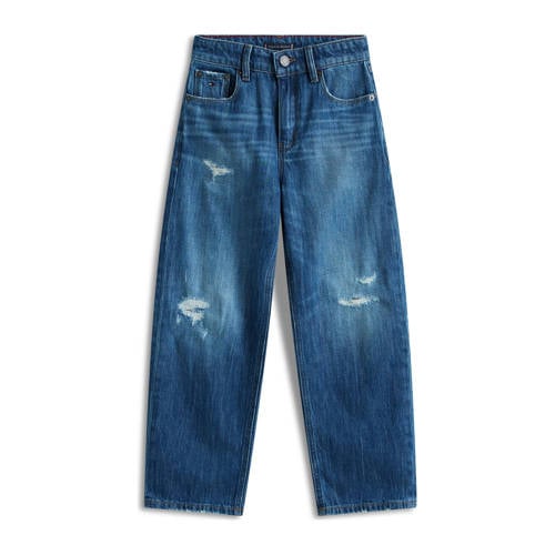Tommy Hilfiger dark blue denim Jeans Blauw Effen - maat 140 afbeelding