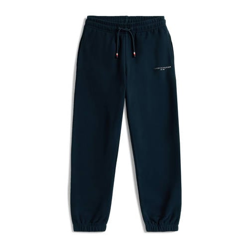 Tommy Hilfiger casual broek donkerblauw Jongens/Meisjes Katoen Logo - maat 152 afbeelding