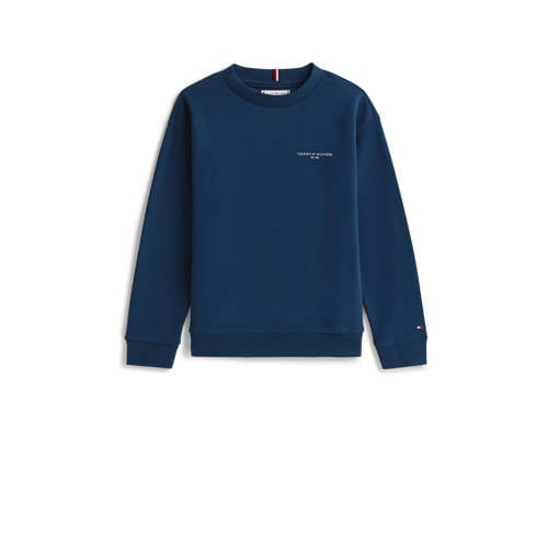 Tommy Hilfiger sweater donkerblauw Jongens/Meisjes Katoen Ronde hals Effen - maat 140 afbeelding