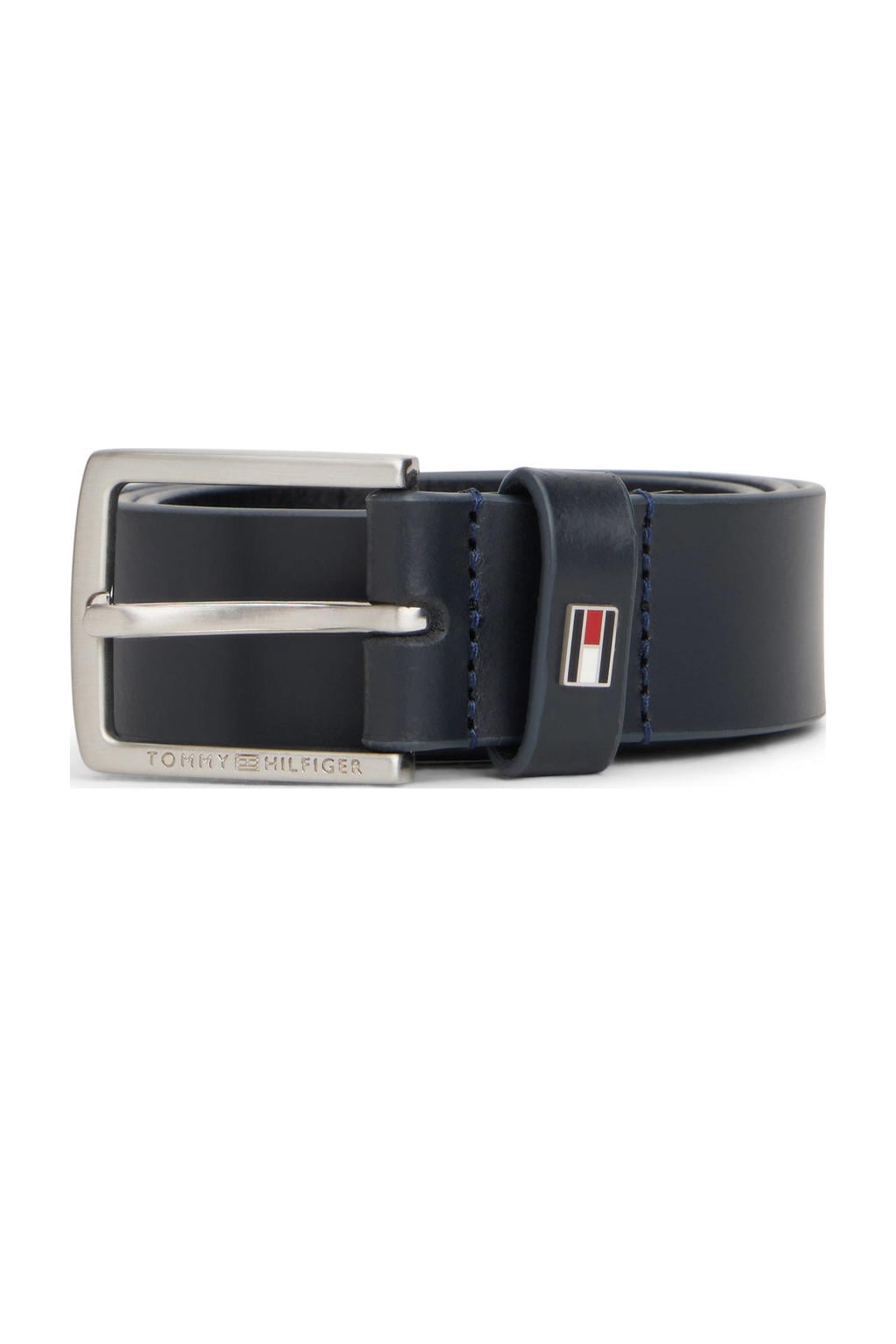 Tommy Hilfiger leren riem donkerblauw