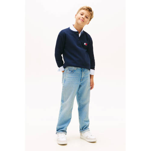 Tommy Hilfiger longsleeve donkerblauw Jongens Katoen Ronde hals Effen