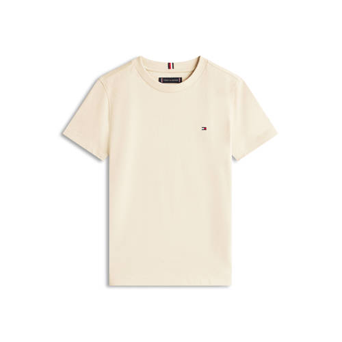 Tommy Hilfiger T-shirt beige Jongens Katoen Ronde hals Effen - maat 116 afbeelding
