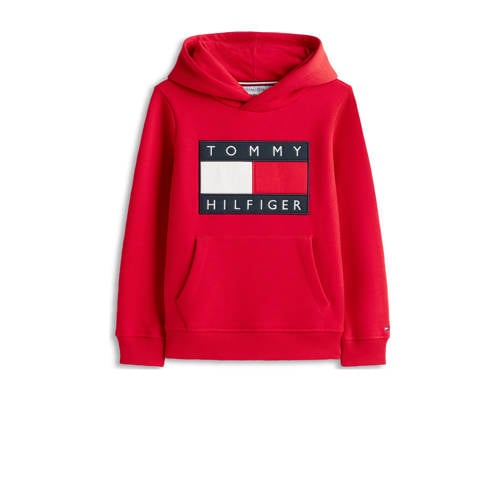 Tommy Hilfiger sweater rood Logo - maat 110 | Sweater van Tommy Hilfiger afbeelding