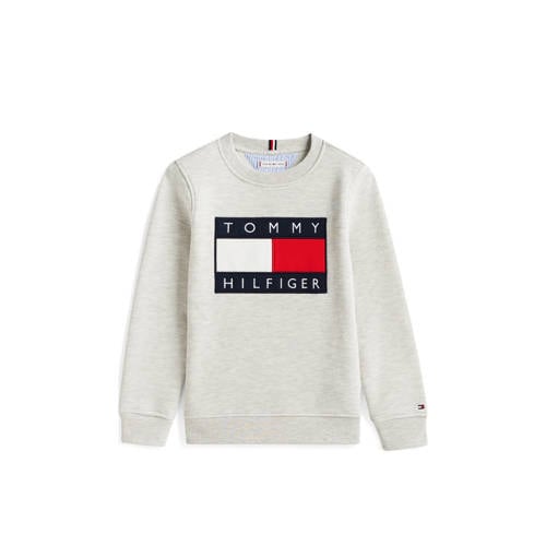 Tommy Hilfiger sweater lichtgrijs Logo - maat 152 | Sweater van Tommy Hilfiger afbeelding