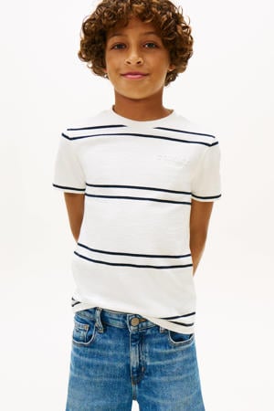 gestreepte T-shirt wit