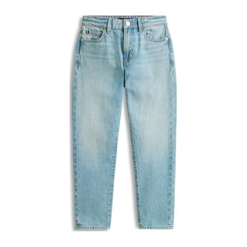 Tommy Hilfiger straight leg light blue denim Jeans Blauw Effen - maat 140 afbeelding